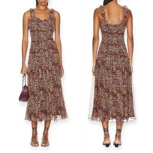 Ulla Johnson Rosaria Silk Midi Dress, in Pomegranate, Size 4, New with Tag‎